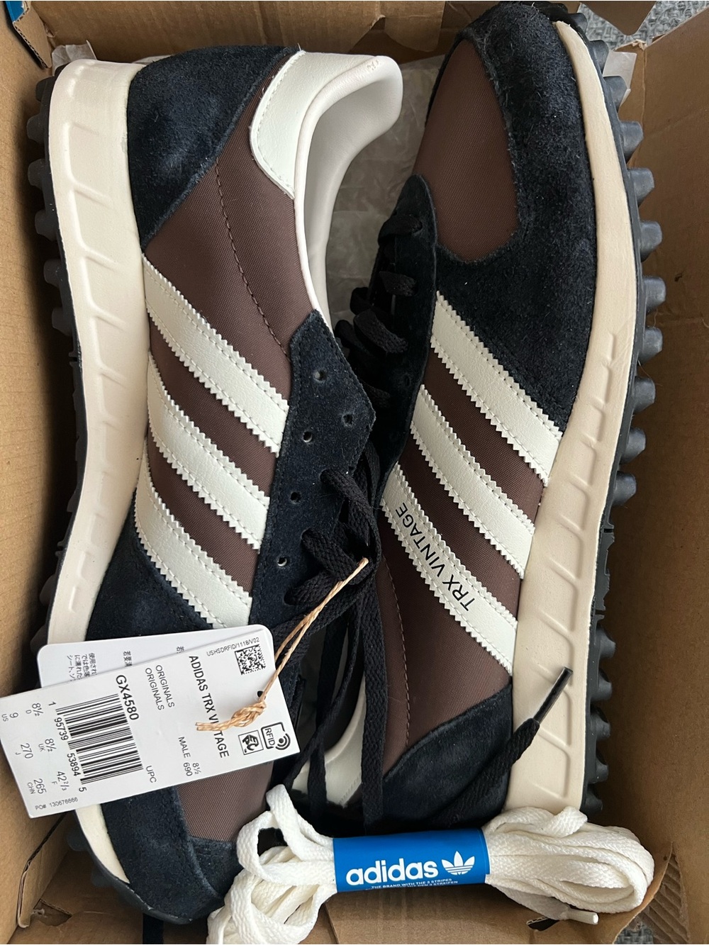 adidas TRX Vintage Sneakers in Black, Brown & Cream